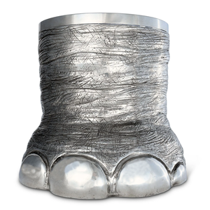 Seau à glace de luxe en aluminium avec pieds d'éléphant et insert en verre amovible, seau à vin et champagne haut de gamme pour bar sur le thème du safari - Product Image 4