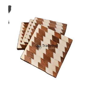 Sous-verre carré en os incrusté fait main 4x4 pouces, style luxueux, qualité supérieure, décoration de table, disponible en différentes couleurs - Product Image 4