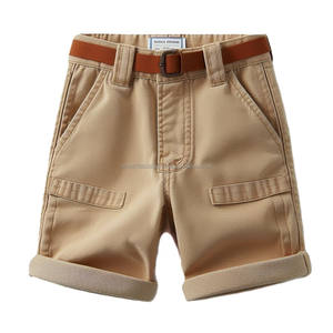 Bermuda d'été pour garçons sur mesure en tissu tissé en coton sergé fermetures à boutons avec braguette à glissière styles uniformes décontractés pour enfants vente en gros - Product Image 2