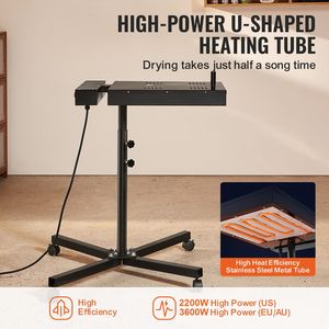Essiccatore Flash Pro Potenziato da 2200W per Serigrafia, Macchina da Stampa 18x25 Pollici con Controllo Temperatura 0-750 Fahrenheit, Stampanti Flash per Serigrafia - Product Image 2