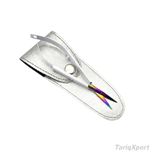 Pinzas y Tijeras Blancas para Cejas al por Mayor, Tijeras de Acero Inoxidable con Punta Inclinada para Pestañas, Herramienta de Aseo con Resorte - Product Image 5