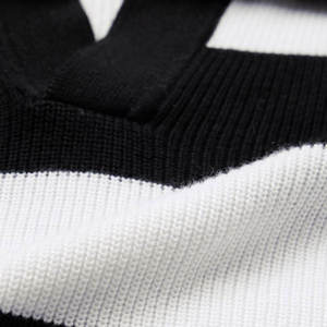 Men's <b>Striped</b> Knitted Polo <b>Shirt</b> Short Sleeve Casual <b>Black</b> <b>White</b> Regular Fit - Product Image 6