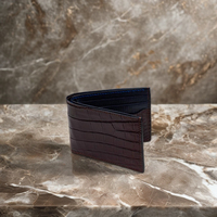 Portefeuille court de luxe pour homme en cuir d'alligator/crocodile, fait main, étanche, avec logo personnalisé - Vente en gros Luxali