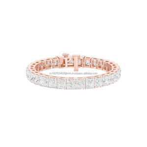 Pulsera de Boda Ancha y Lujosa con Diamante Cultivado en Laboratorio, Joyería de Cristal para Novia, Pulsera de Oro de 10K/14K/18K - Product Image 3