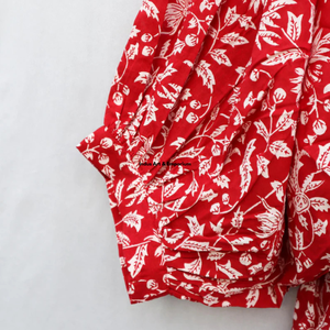Belle robe en coton à motifs floraux, imprimée à la main, pour un usage décontracté. - Product Image 5