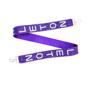 Correa de Bolso Deportiva de Algodón Tarleton con Cuentas de Cristal, Accesorio de Bolso Elegante Hecho a Mano con Personalización para el Día del Partido - Product Image 2