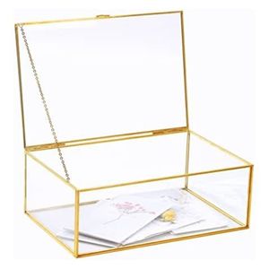 Wholesale Rose Gold Glass Jewelry <b>Box</b> Luxury Clear Cosmetic Organizer Preserved Flower Display Case Wedding <b>Keepsake</b> Gift <b>Box</b> - Product Image 6