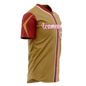 Camiseta de Béisbol Marrón 2026, Profesional, con Botones, Ropa de Equipo, Personalización de Marca, Venta al Por Mayor de Fábrica, Exportación - Product Image 4