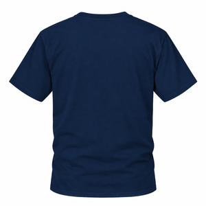 T-shirt da uomo blu navy a maniche corte con scollo a O e stampa con slogan 'What Doesn't Kill Me Better Start Running' - Product Image 4