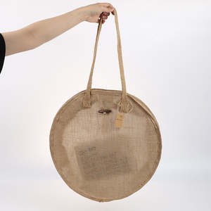 Bolsa de Yute Redonda Sostenible, Hecha a Mano con Fibra Natural, Bolsa de Moda - Product Image 1