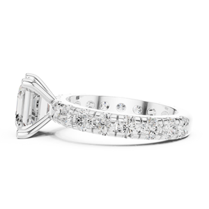 Elegant Design Asscher Cut Lab Grown Diamond <b>Ring</b> <b>Crafted</b> From 14K White Gold GRA Certified Wedding Jewelry For Women Gift - Product Image 2