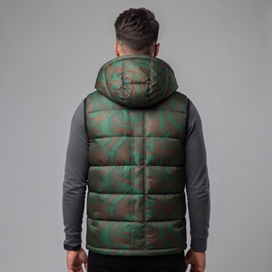 Chaleco Acolchado de Camuflaje para Hombre con Capucha, Cálido, Sin Mangas, Aislado, para Invierno, Personalizable - Product Image 2