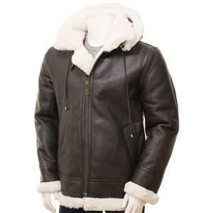 Veste en cuir pour homme avec logo personnalisé, style tendance, col en fourrure, veste de motard vintage pour l'hiver. - Product Image 1