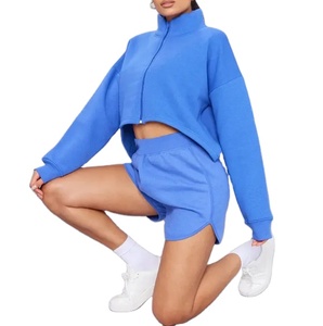 Pantalones cortos de algodón personalizados de 2 piezas de verano de alta calidad, venta al por mayor, conjuntos de pantalones cortos informales de moda para mujer - Product Image 1