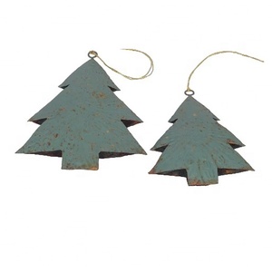 ORNEMENT D'ARBRE DE NOËL DÉCORATION Étain Métal Suspendu Ornement de fête gratuit pour la maison et l'extérieur - Product Image 2