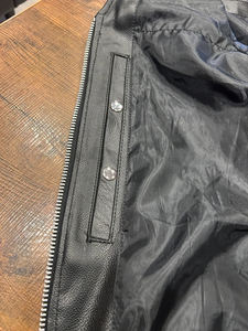 Veste de motard en denim premium, design entièrement personnalisé et cuir noir véritable, coupe raffinée, veste en cuir pour moto pour tous les motards - Product Image 6