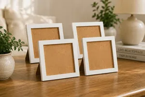 <b>White</b> <b>Square</b> Photo <b>Frame</b> Wooden Picture <b>Frame</b> Tabletop & Wall Hanging Home Decor - Product Image 3