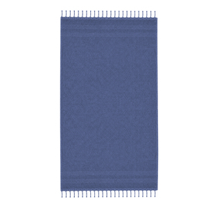 Serviette de plage Fouta 100% coton recyclé, couleur unie, motif gaufré, avec franges, forme rectangulaire, pour l'été. - Product Image 2