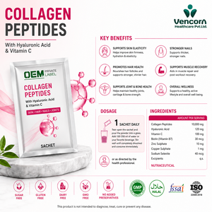 Colágeno en Polvo con Ácido Hialurónico y Vitamina C en Sobres para Piel, Cabello, Uñas y Articulaciones - Product Image 1