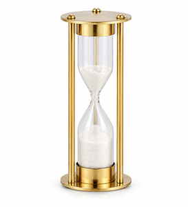 Minuteur à sable en laiton de 6 pouces, horloge à sable décorative de 5 minutes, décoration de table vintage pour la cuisine, la maison, le bureau et le salon - Product Image 1