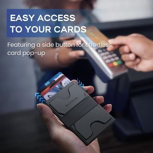 Porte-cartes de visite fin pour homme avec fonction pop-up, blocage RFID, design mince, étui en métal pour homme et femme - Product Image 3