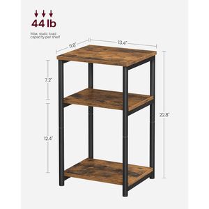 <b>Small</b> End <b>Table</b> Tall Nightstand Rustic Brown and Classic <b>Black</b> for Living Room Bedroom Office Bathroom - Product Image 2