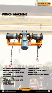 Treuil électrique industriel robuste INOVIC CRM 1-3 tonnes avec câble en acier |   Équipement de levage et de traction jaune avec services OEM/ODM - Product Image 3