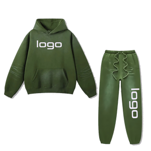 Ensemble de sweats à capuche de luxe streetwear 2026, impression sérigraphique de haute qualité, sweats oversize pour hommes, sweats unisexes en molleton bouclette avec logo personnalisé - Product Image 4