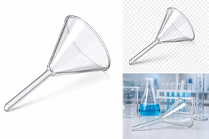 Entonnoir de laboratoire en verre borosilicate de 60 mm à tige longue ou courte, entonnoir à huile pliable en silicone transparent, garantie de 3 ans - Product Image 4
