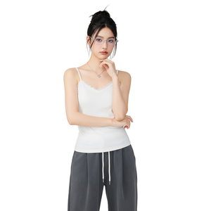 Débardeur Camisole Femme en Maille Côtelée Douce à Bretelles Fines, Respirant, Séchage Rapide, Coton Léger, Vêtement Basique d'Été - Product Image 1