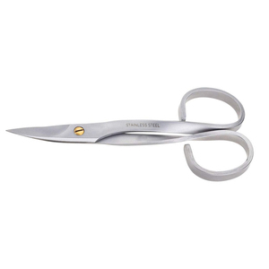 Manicure Scissors Stainless Steel Sharp Blade Round Handle Cuticle <b>Trimmer</b> Beauty Tools Adult Size 3.5 Inch <b>Black</b> Handel - Product Image 1