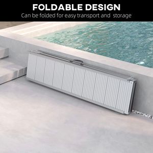 Rampa Pieghevole per Sedia a Rotelle da 3 Metri, Finitura Argento Resistente con Superficie Scanalata, Dispositivo di Assistenza Robusto per Uso Domestico - Product Image 5