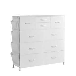 Commode en tissu à 10 tiroirs avec poignée facile à tirer, structure en acier robuste et bacs de rangement pour le rangement dans le placard - Product Image 1