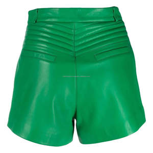 <b>Womens</b> PU Leather <b>Shorts</b> Wholesale | Streetwear High Waist Fashion <b>Shorts</b> with Button Detail Skinny Fit - Product Image 4