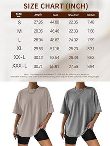 T-shirt oversize à col rond en tissu respirant et écologique, imprimé, idéal pour l'été, la gym, les tenues décontractées et la maison - Product Image 6