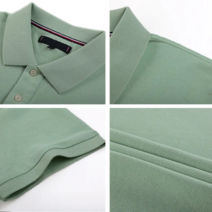 Chemises pour hommes de qualité supérieure, fabriquées en usine, en tricot solide respirant pour l'été, avec logo et couleur personnalisés - Product Image 3