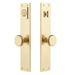 มือจับประตูคู่แบบดึงทำจากทองเหลืองและสแตนเลส สำหรับเฟอร์นิเจอร์บ้าน ปรับแต่งได้ พร้อมอุปกรณ์ประตูแบบมีช่องส่องและแบบปิด - Product Image 1