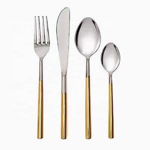 Vaisselle à la main en acier inoxydable plaqué or mat ensemble de couverts avec poignée martelée pour restaurant fête de mariage et hôtel - Product Image 4