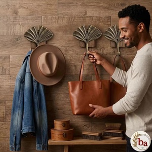 Porte-manteau mural auto-adhésif en fonte vintage, durable et écologique, pour manteaux, chapeaux et sacs, décoration - Product Image 2
