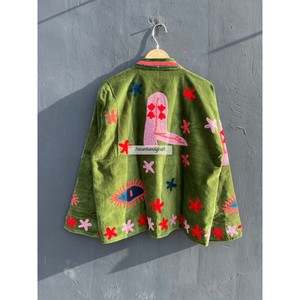 Multi Embroidery Jacket Hand <b>Stitch</b> Velvet Jacket Suzani Short Unisex Jacket <b>Coat</b> Winter Overcoat Women's Jacket <b>Coat</b> - Product Image 6