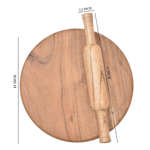 Ensemble de planches à découper en bois Smart Art pour la cuisine, en bois d'acacia, planche à rouler, planche à roti, planche à chapati, finition naturelle - Product Image 5