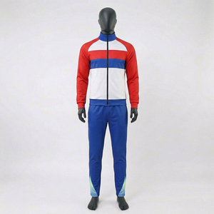 Ensemble de survêtement décontracté pour homme, dernière conception, avec fermeture éclair, pour le football, en polyester/coton, séchage rapide, léger, personnalisable pour équipe - Product Image 1