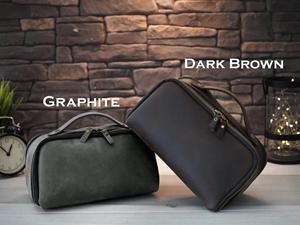 Trousse de Toilette Homme en Cuir Véritable Premium, Trousse de Voyage, Trousse de Rasage, Grande Capacité, Vente en Gros TYG-0205 - Product Image 4