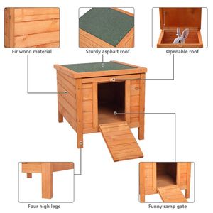 Conigliera di Lusso Moderna in Legno da 20 Pollici, Impermeabile, per Conigli e Piccoli Animali, Colore Legno Naturale, Taglia XL - Product Image 2