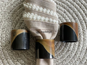 แหวนรัดผ้าเช็ดปากทำมือจากเขาสัตว์ธรรมชาติ สไตล์ชนบท เป็นมิตรกับสิ่งแวดล้อม คุณภาพพรีเมียม สำหรับตกแต่งโต๊ะอาหาร เหมาะสำหรับของขวัญ Tradebyd - Product Image 2