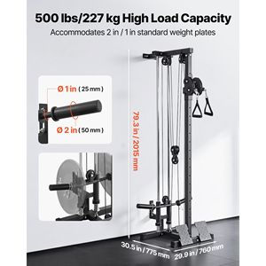 Macchina LAT Pull 3 in 1 con Cavo, per Palestra Domestica, 18 Livelli di Regolazione Altezza, Design a Parete, Attrezzatura Fitness Superiore - Product Image 5