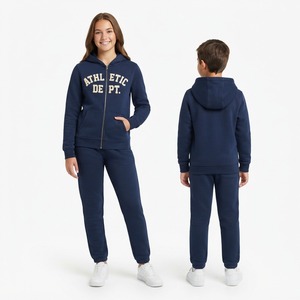 Chándal rosa con capucha para niñas, sudadera con cremallera completa y bolsillos laterales, corte holgado informal, ropa de otoño - Product Image 6