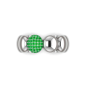 Puffed Bubble Studded <b>Statement</b> <b>Ring</b> 18K White Rose Gold Plating Minimalist Women's Diamond Luxury <b>Rings</b> for Hinduism Occasions - Product Image 3