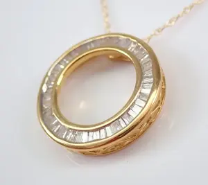 จี้เพชรทรงกลม 2 กะรัต สำหรับผู้หญิง รุ่น Tishya Diamond ประดับด้วยโมอิสซาไนต์แท้ รูปทรงวงกลม ชุบทองคำขาว 14K - Product Image 1