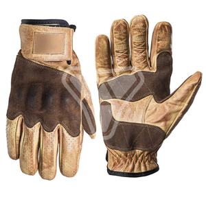 Gants de moto classiques en cuir, longs et courts, unisexes, imperméables, personnalisables, équipement de protection de haute qualité - Product Image 1